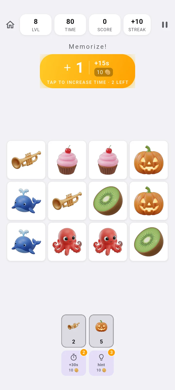 The “Memorize!” countdown before the tiles flip over